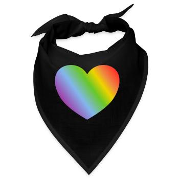 Regenbogen-Herz - Bandana - Schwarz - Vorne