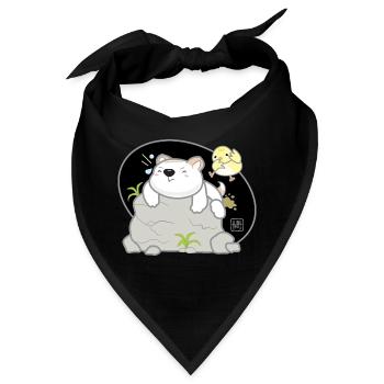 Hund koreanisch - japanischer Stil 08 - Bandana - Schwarz - Vorne