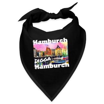 Hamburg Digga coole Hansestadt Hamburch Graffiti - Bandana - Schwarz - Vorne