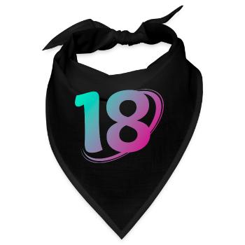 Nummer 18 mehrfarbig - Bandana - Schwarz - Vorne