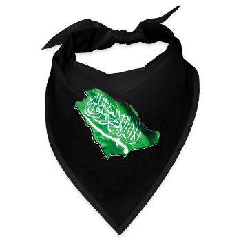 Saudi-Arabien Flagge in Saudi-Arabien Landkarte - Bandana - Schwarz - Vorne
