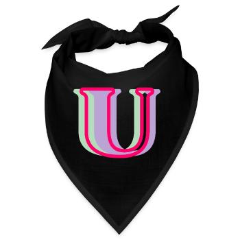 Mehrfarbiger Buchstabe u - Bandana - Schwarz - Vorne