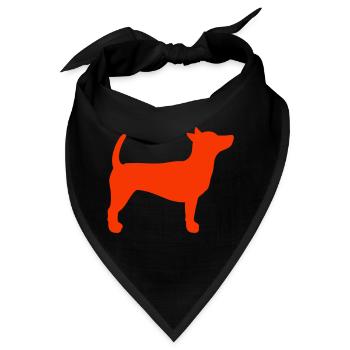 Hund steht stramm Gehorsam steht still Silhouette - Bandana - Schwarz - Vorne
