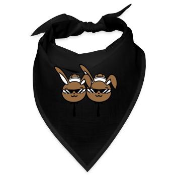 2 Sonnenbrille Hasen Freunde Team Crew Paar Zwei - Bandana - Schwarz - Vorne