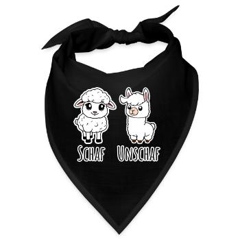 Schaf und nicht Schaf (Unschaf) - Lama kein Schaf - Bandana - Schwarz - Vorne