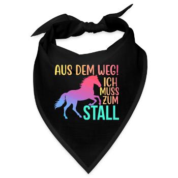 Aus dem Weg Ich muss zum Stall Reiten Reiterin - Bandana - Schwarz - Vorne