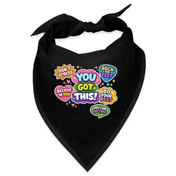 Motivationsaufkleber Bunte Positive Schulprüfung - Bandana - Schwarz - Vorne