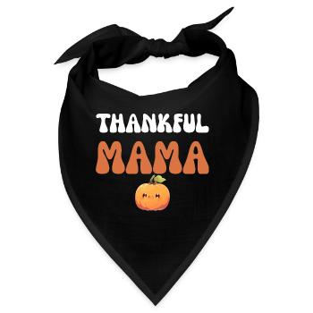 Thankful Mama Thanksgiving-Matching-Familiengeschenk - Bandana - Schwarz - Vorne