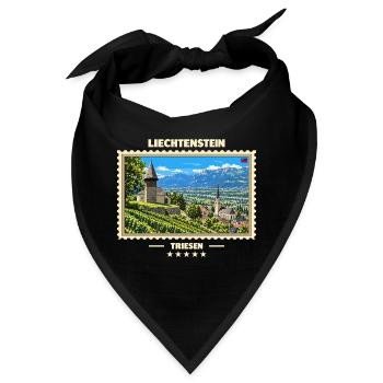 Liechtenstein Triesen Vintage Reisemarke - Bandana - Schwarz - Vorne