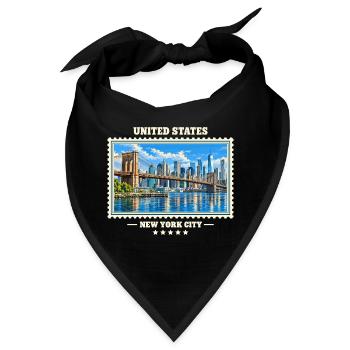 Vereinigte Staaten New York City Vintage Reise - Bandana - Schwarz - Vorne