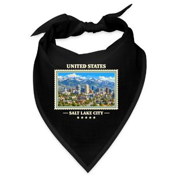 Vereinigte Staaten Salt Lake City Vintage Marke - Bandana - Schwarz - Vorne