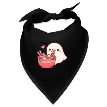 Der süße Geist liebt es, japanische Ramen-Nudeln zu essen - Bandana - Schwarz - Vorne
