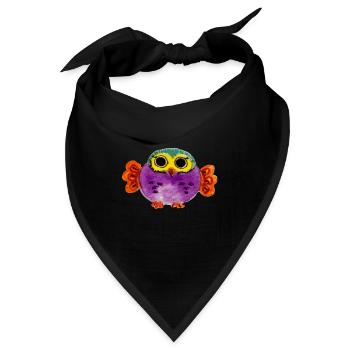 kindische Eule - Bandana - Schwarz - Vorne
