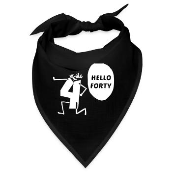 Hallo vierzig Hallo 40 Jahre Jubiläum - Bandana - Schwarz - Vorne