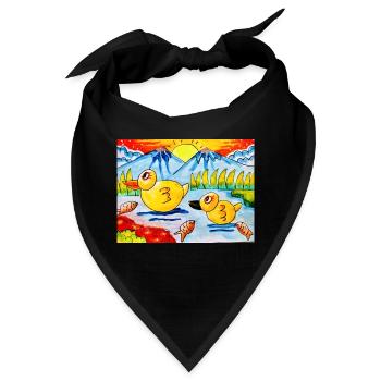Glückliche Farbe Glückliche Welt - Bandana - Schwarz - Vorne