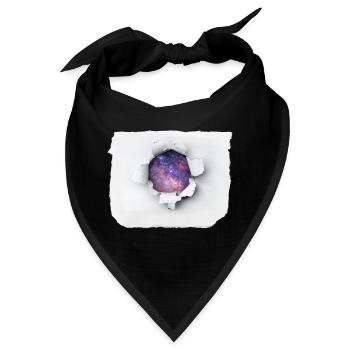 Zerrissenes Papier - Universum - Bandana - Schwarz - Vorne