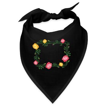 rosenkranz Rechteck - Bandana - Schwarz - Vorne