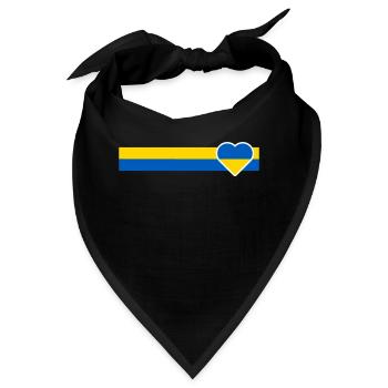Ukraine blau-gelbes Band mit Herz - Bandana - Schwarz - Vorne