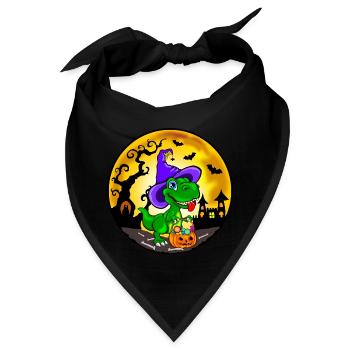 T-Rex Halloween - Dinosaurier Halloween - Bandana - Schwarz - Vorne