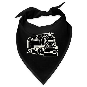 vinted retro railway steam train - Bandana - Schwarz - Vorne