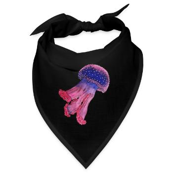 Qualle Viva Magenta unter Wasser MeerestierRiff - Bandana - Schwarz - Vorne