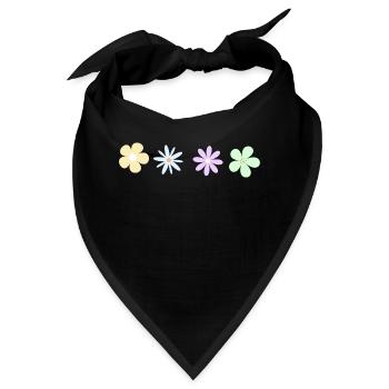 Minimalistische Blumen - Bandana - Schwarz - Vorne