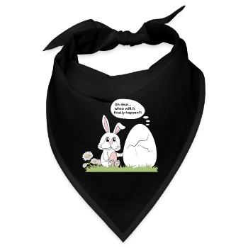 Kaninchen und Ei - Bandana - Schwarz - Vorne
