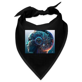 Mechanisches Gehirn eines Menschen - Bandana - Schwarz - Vorne