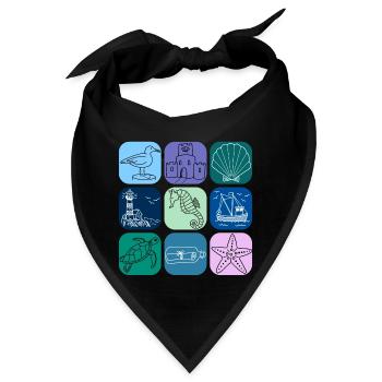 Nordsee Ostsee Leuchtturm Moin Frieslad Meer Urlau - Bandana - Schwarz - Vorne