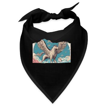 Pegasus mit Vögeln - Bandana - Schwarz - Vorne