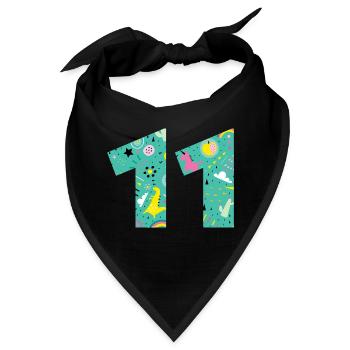 Personalisierte 11-Geburtstagsnummer - Bandana - Schwarz - Vorne