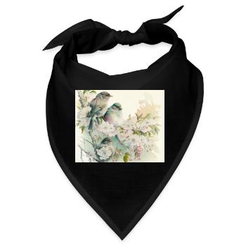 2 Vögel auf einem Zweig - Bandana - Schwarz - Vorne