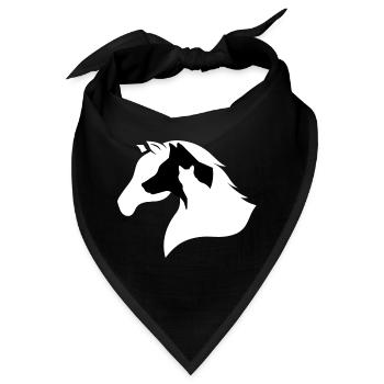 Pferd, Hund, Katze-Silhouette - Bandana - Schwarz - Vorne