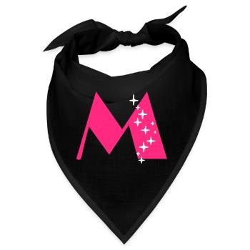 Buchstabe M Glitzer - Bandana - Schwarz - Vorne
