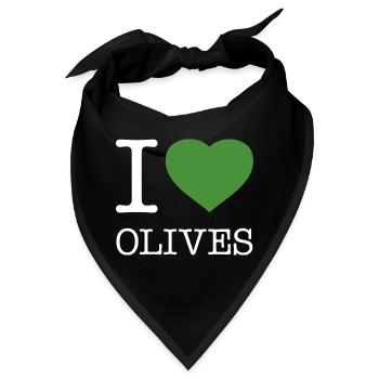 I LOVE OLIVES Oliven - Bandana - Schwarz - Vorne