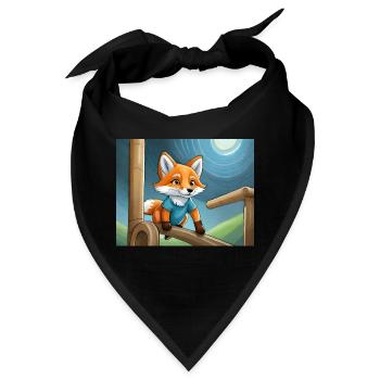 Niedlicher kleiner Teufel Fuchs Alltag – Spielplatz - Bandana - Schwarz - Vorne