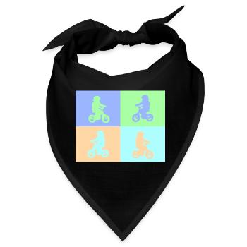Junior Biker Pop Art pastel - Bandana - Schwarz - Vorne