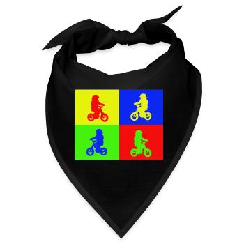Junior Biker Pop Art Color - Bandana - Schwarz - Vorne