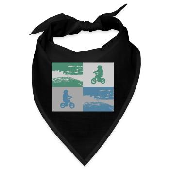 Junior Biker Pop Art metallic - Bandana - Schwarz - Vorne