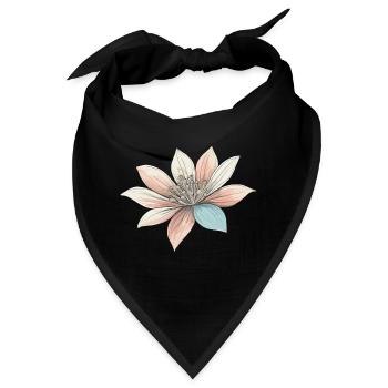 Ästhetische Blume Pastellfarben - Bandana - Schwarz - Vorne