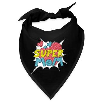 Muttertag supermom Super Mom beste Mutter Comic - Bandana - Schwarz - Vorne