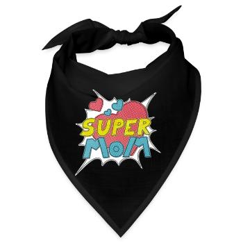 Muttertag supermom Super Mom beste Mutter Comic - Bandana - Schwarz - Vorne