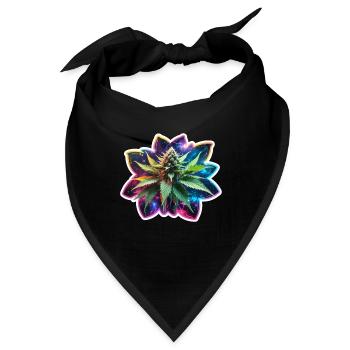 Bunt Glimmernde Hanfpflanze - Bandana - Schwarz - Vorne