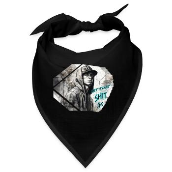 junger Rapper - Bandana - Schwarz - Vorne