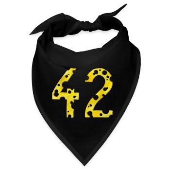 42 Käse Frage nach dem Sinn nerdige Käseliebhaber - Bandana - Schwarz - Vorne