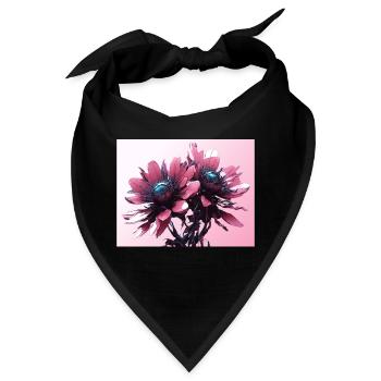 Cyberpunk-Blumen - Bandana - Schwarz - Vorne