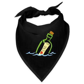 Eine Flasche im Meer - Bandana - Schwarz - Vorne