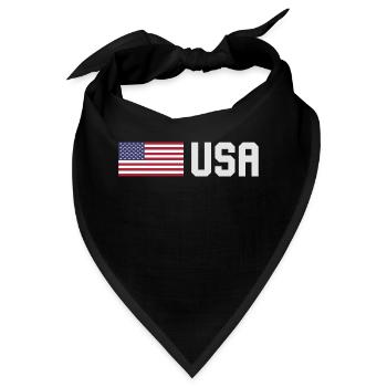 TEAM USA amerikanische Flagge Fahne vor Schrift - Bandana - Schwarz - Vorne