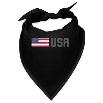 TEAM USA amerikanische Flagge Fahne vor Schrift - Bandana - Schwarz - Vorne