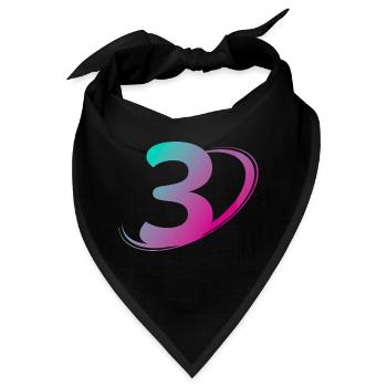 Nummer 3 mehrfarbig - Bandana - Schwarz - Vorne